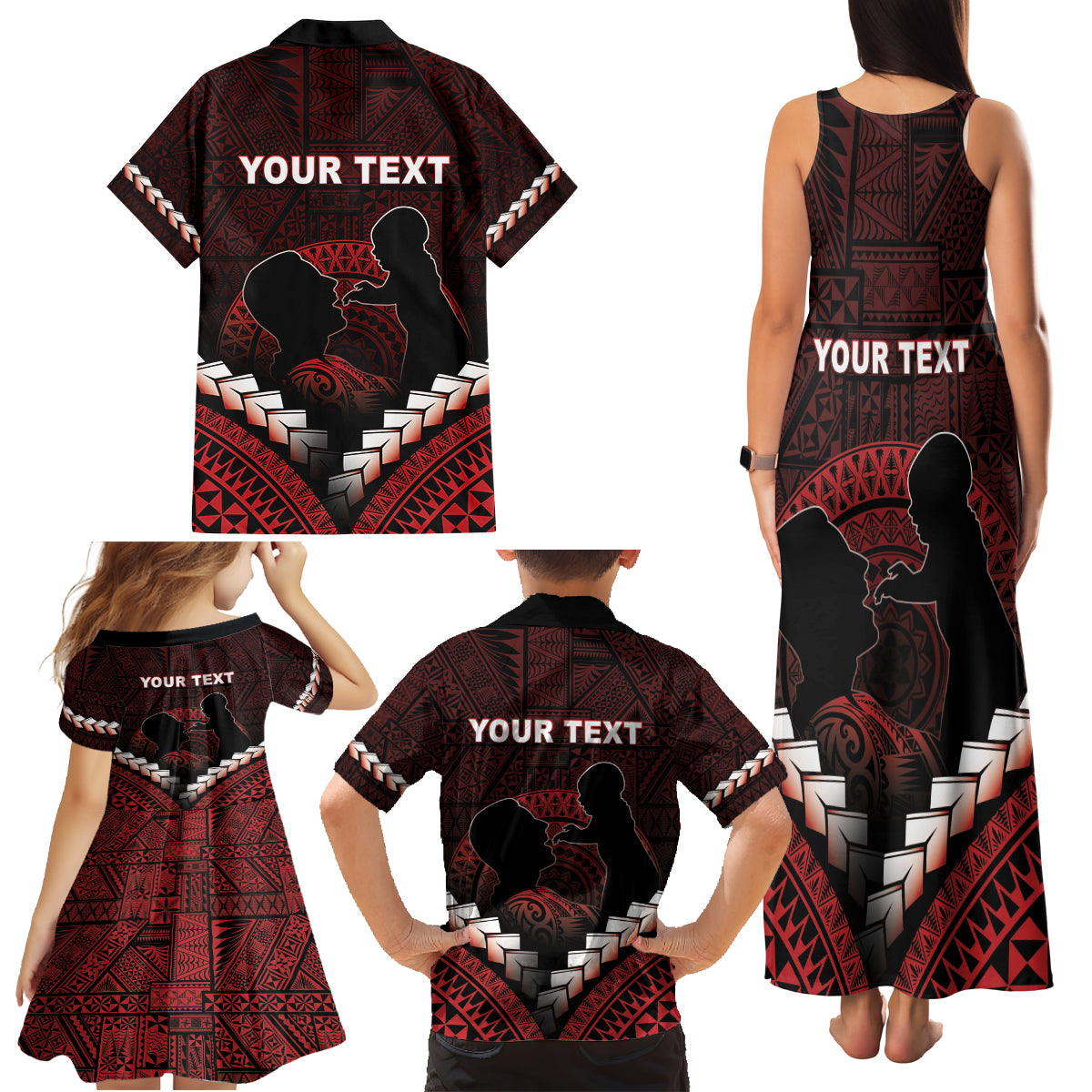 Personalised Tonga Happy Father's Day Family Matching Tank Maxi Dress and Hawaiian Shirt Ofa Lahi Atu Dad Polynesian Tribal LT05 - Polynesian Pride