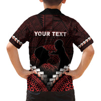 Personalised Tonga Happy Father's Day Kid Hawaiian Shirt Ofa Lahi Atu Dad Polynesian Tribal