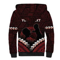 Personalised Tonga Happy Father's Day Sherpa Hoodie Ofa Lahi Atu Dad Polynesian Tribal LT05 - Polynesian Pride