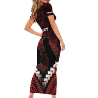 Personalised Tonga Happy Father's Day Short Sleeve Bodycon Dress Ofa Lahi Atu Dad Polynesian Tribal LT05 - Polynesian Pride