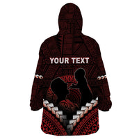 Personalised Tonga Happy Father's Day Wearable Blanket Hoodie Ofa Lahi Atu Dad Polynesian Tribal LT05 - Polynesian Pride