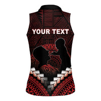 Personalised Tonga Happy Father's Day Women Sleeveless Polo Shirt Ofa Lahi Atu Dad Polynesian Tribal LT05 - Polynesian Pride