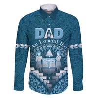 Personalised Fiji Happy Father's Day Family Matching Off The Shoulder Long Sleeve Dress and Hawaiian Shirt Au Lomani Iko Dad Polynesian Tribal