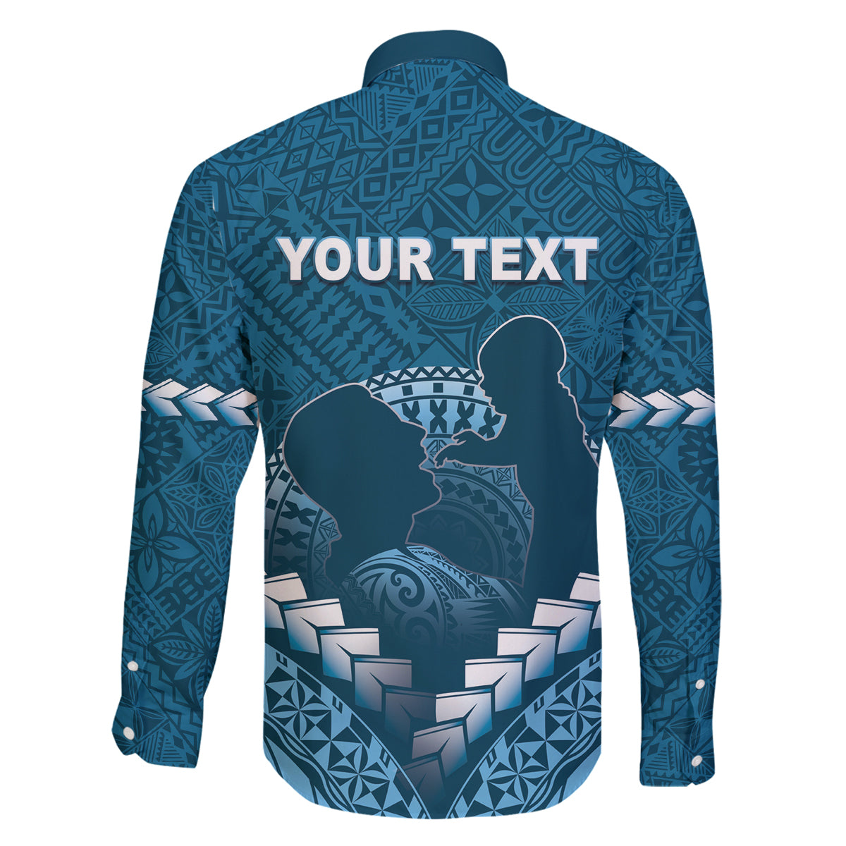 Personalised Fiji Happy Father's Day Family Matching Off The Shoulder Long Sleeve Dress and Hawaiian Shirt Au Lomani Iko Dad Polynesian Tribal