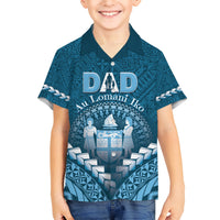 Personalised Fiji Happy Father's Day Kid Hawaiian Shirt Au Lomani Iko Dad Polynesian Tribal LT05 Kid Blue - Polynesian Pride
