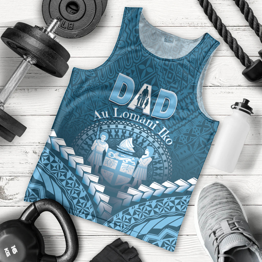 Personalised Fiji Happy Father's Day Men Tank Top Au Lomani Iko Dad Polynesian Tribal LT05 - Polynesian Pride