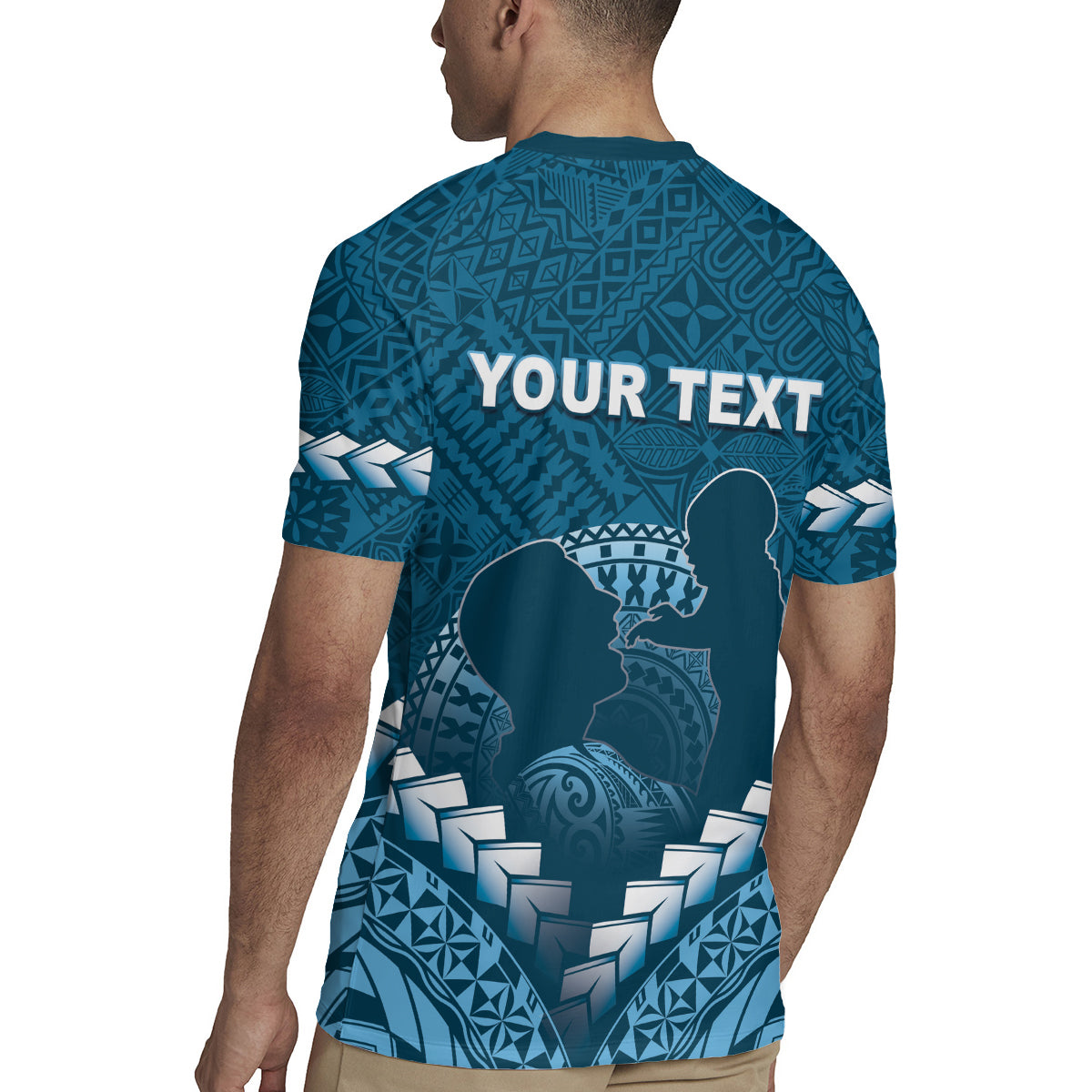 Personalised Fiji Happy Father's Day Rugby Jersey Au Lomani Iko Dad Polynesian Tribal LT05 - Polynesian Pride