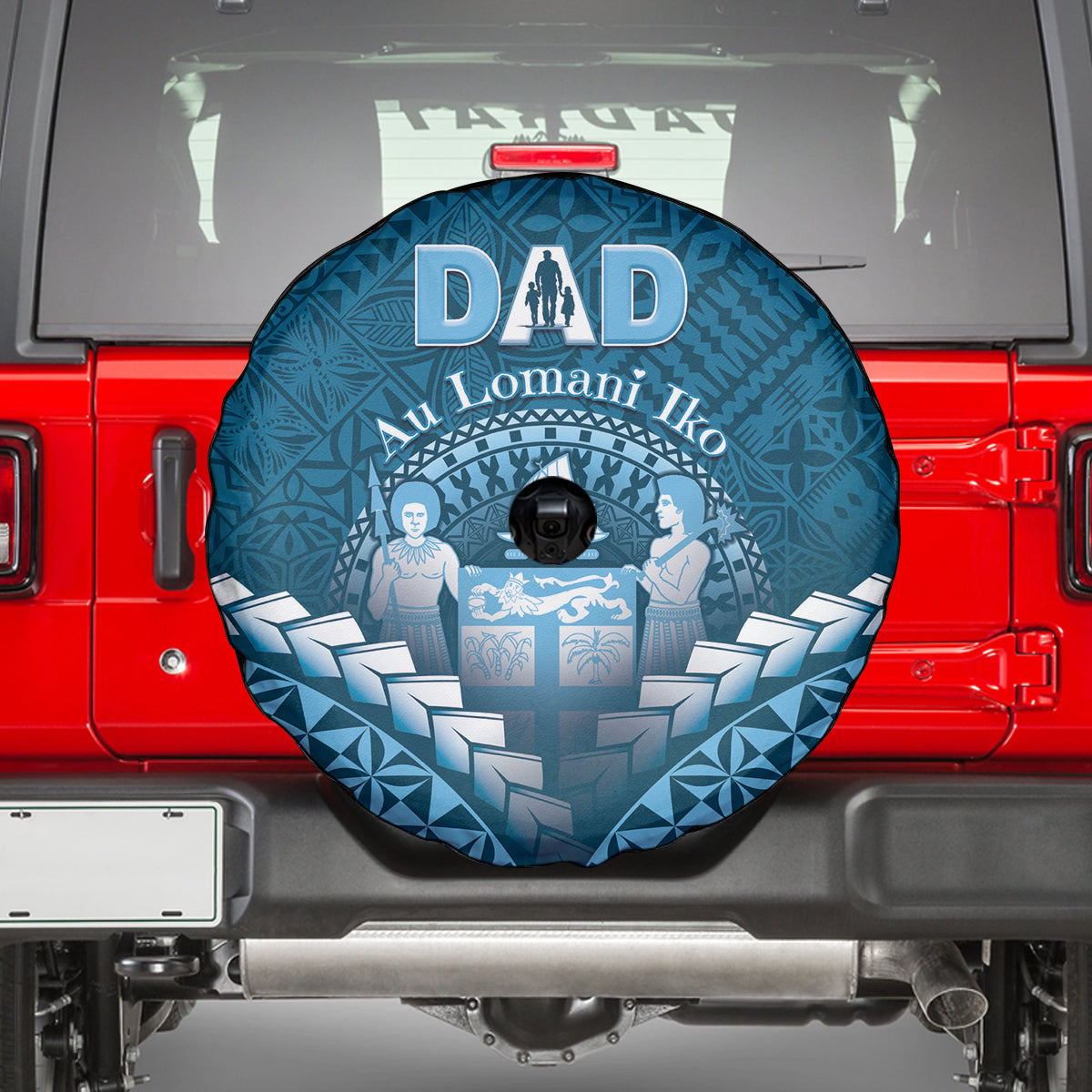 Fiji Happy Father's Day Spare Tire Cover Au Lomani Iko Dad Polynesian Tribal LT05 - Polynesian Pride