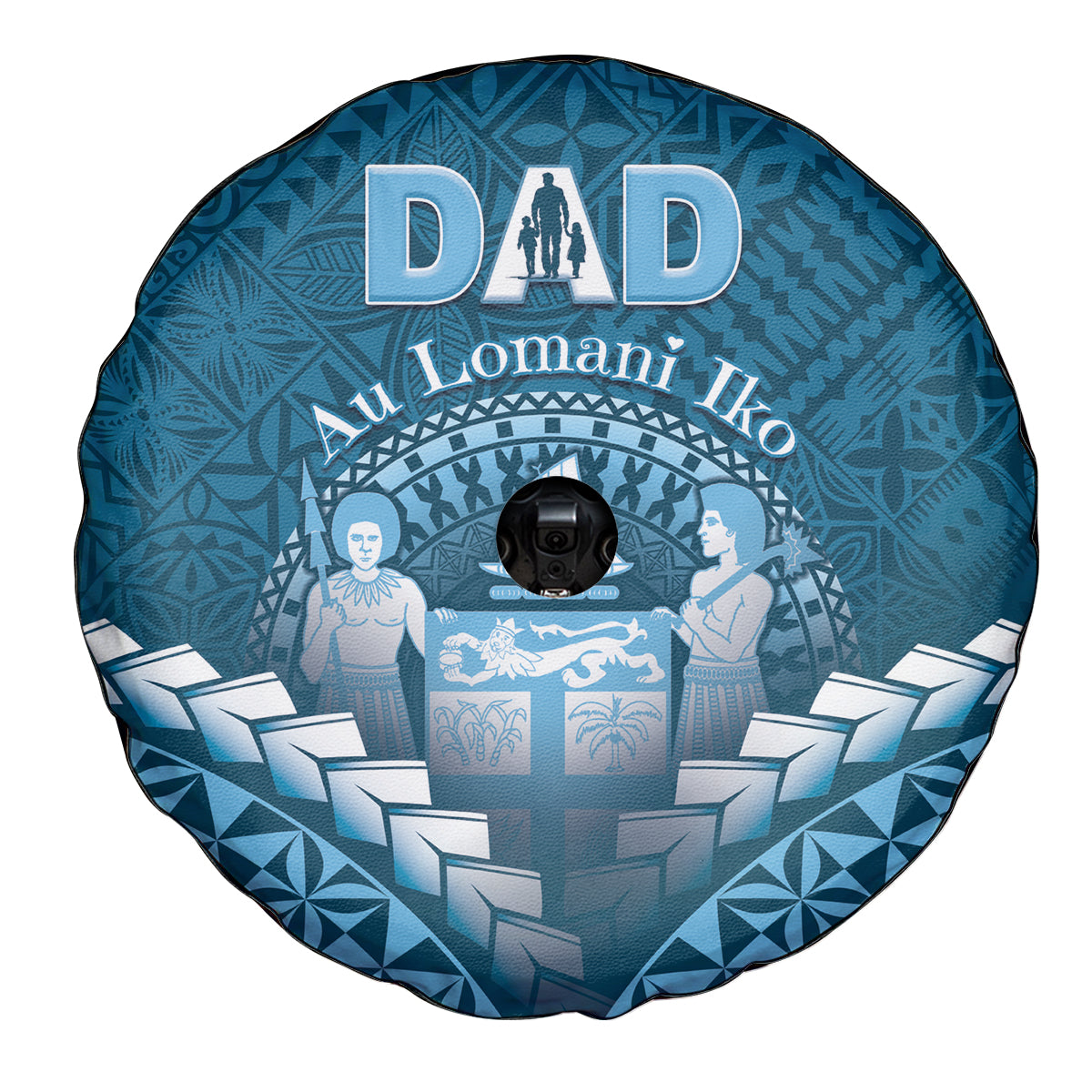 Fiji Happy Father's Day Spare Tire Cover Au Lomani Iko Dad Polynesian Tribal LT05 - Polynesian Pride