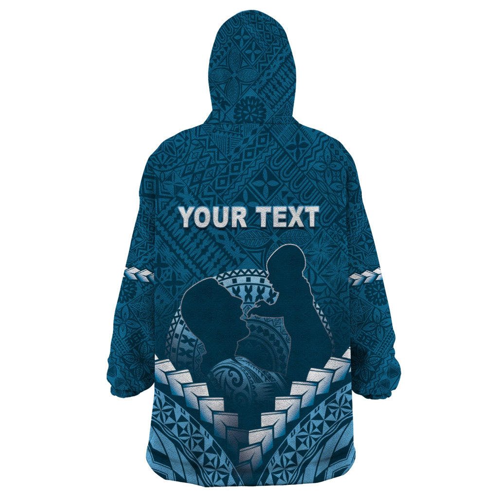 Personalised Fiji Happy Father's Day Wearable Blanket Hoodie Au Lomani Iko Dad Polynesian Tribal LT05 - Polynesian Pride