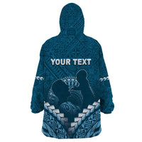 Personalised Fiji Happy Father's Day Wearable Blanket Hoodie Au Lomani Iko Dad Polynesian Tribal LT05 - Polynesian Pride
