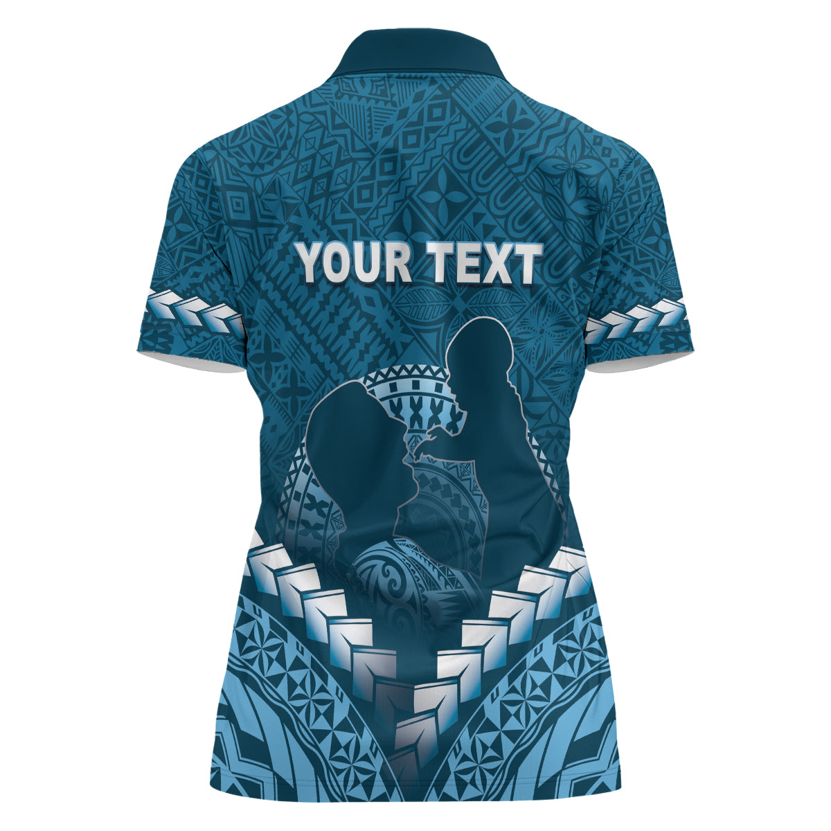 Personalised Fiji Happy Father's Day Women Polo Shirt Au Lomani Iko Dad Polynesian Tribal