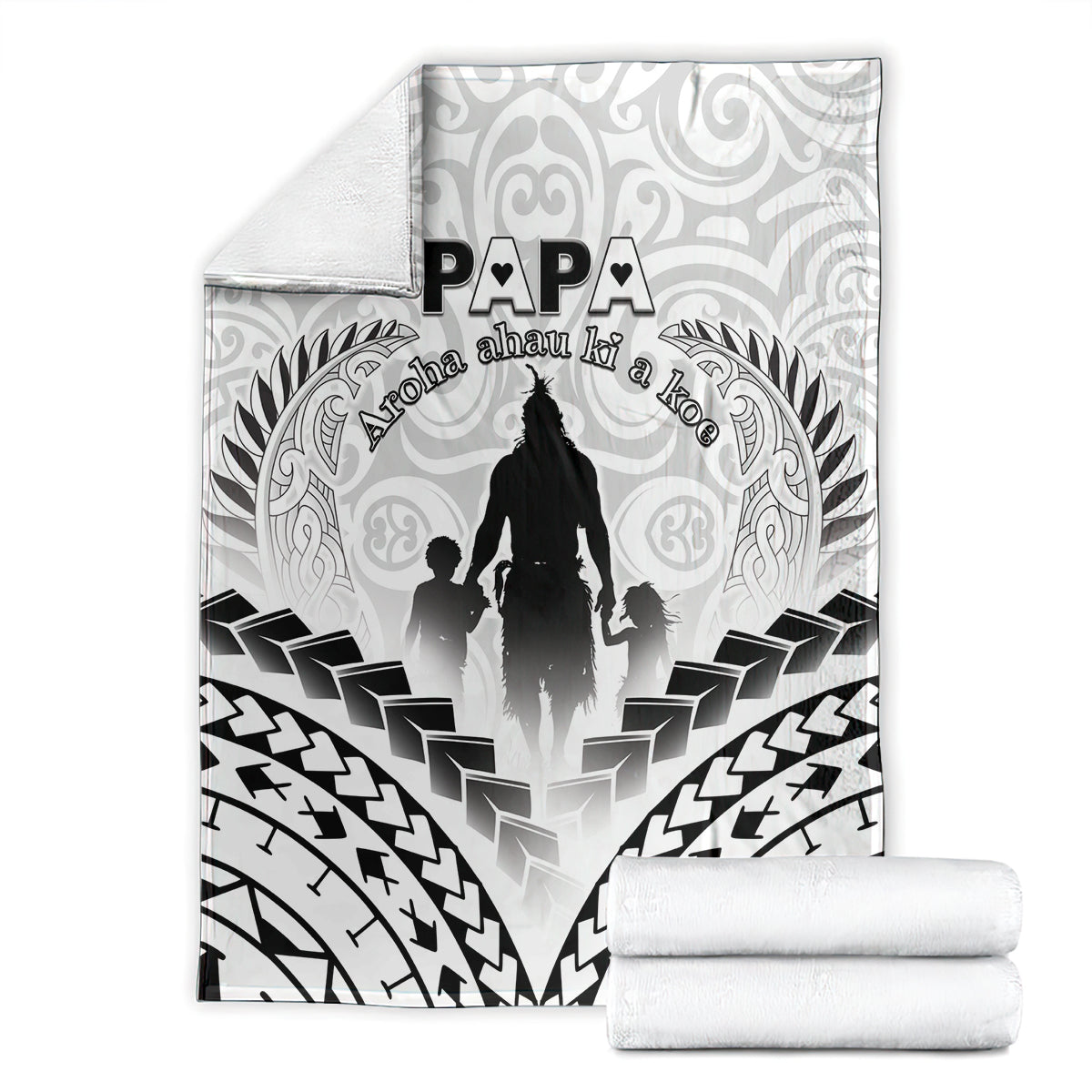 New Zealand Happy Father's Day Blanket Aroha Ahau Ki A Koe Papa Polynesian Tribal LT05 - Polynesian Pride