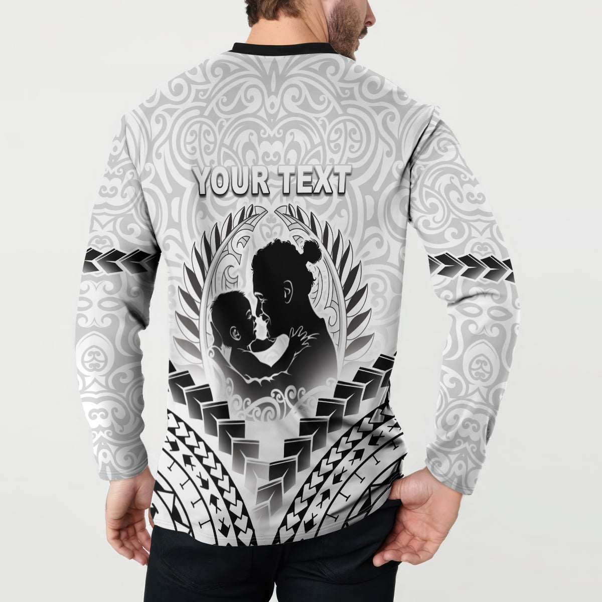 Personalised New Zealand Happy Father's Day Button Sweatshirt Aroha Ahau Ki A Koe Papa Polynesian Tribal LT05 - Polynesian Pride