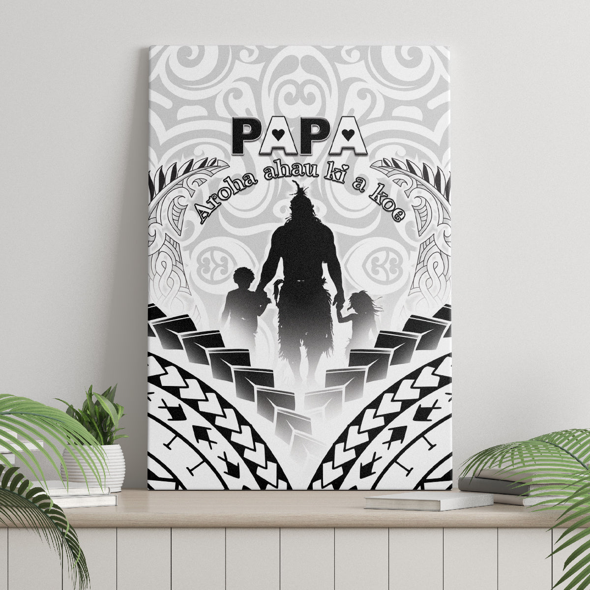 New Zealand Happy Father's Day Canvas Wall Art Aroha Ahau Ki A Koe Papa Polynesian Tribal LT05 - Polynesian Pride