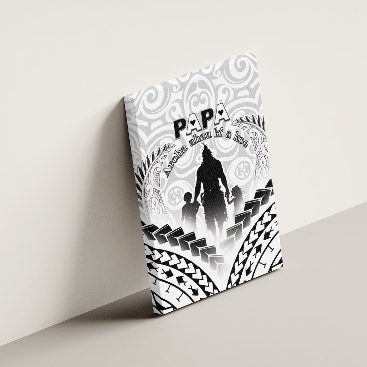 New Zealand Happy Father's Day Canvas Wall Art Aroha Ahau Ki A Koe Papa Polynesian Tribal LT05 - Polynesian Pride