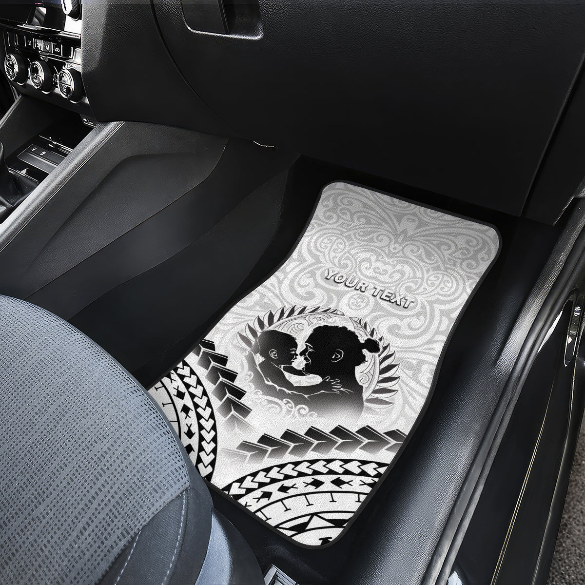 Personalised New Zealand Happy Father's Day Car Mats Aroha Ahau Ki A Koe Papa Polynesian Tribal LT05 - Polynesian Pride