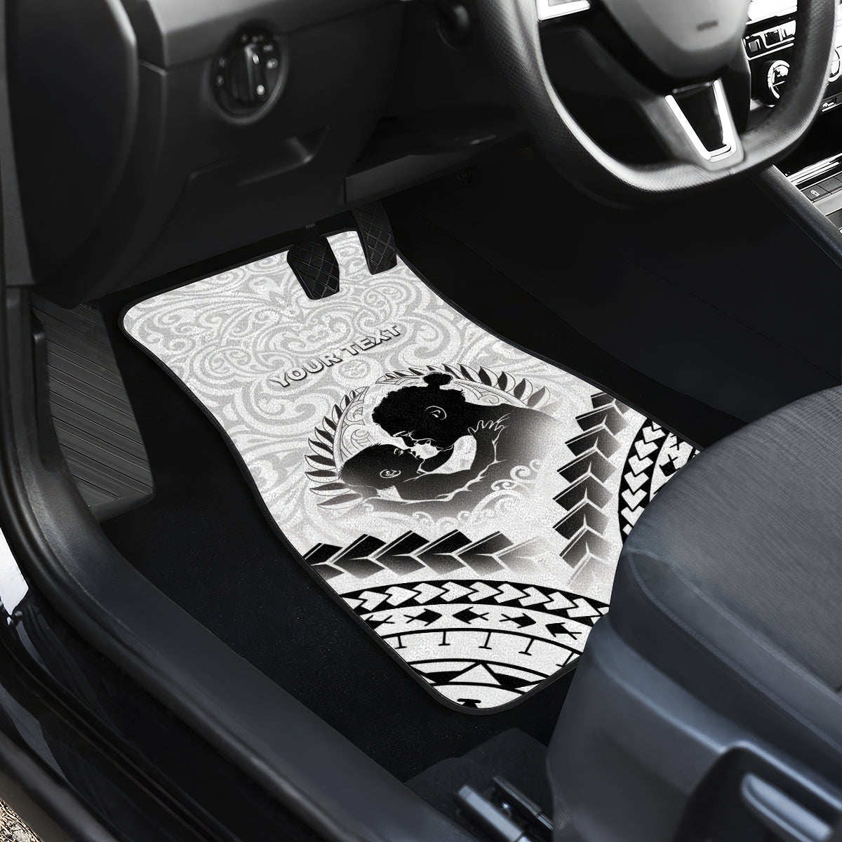Personalised New Zealand Happy Father's Day Car Mats Aroha Ahau Ki A Koe Papa Polynesian Tribal LT05 - Polynesian Pride
