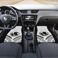 Personalised New Zealand Happy Father's Day Car Mats Aroha Ahau Ki A Koe Papa Polynesian Tribal LT05 Set 2pcs - Front White - Polynesian Pride