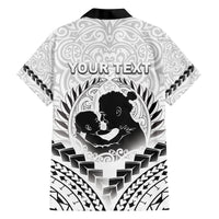 Personalised New Zealand Happy Father's Day Family Matching Off Shoulder Short Dress and Hawaiian Shirt Aroha Ahau Ki A Koe Papa Polynesian Tribal LT05 - Polynesian Pride