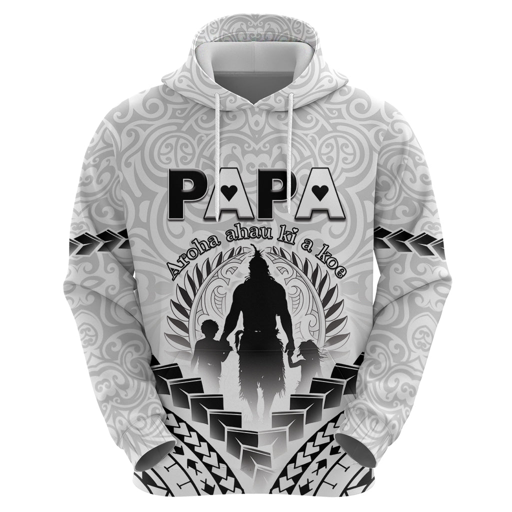 Personalised New Zealand Happy Father's Day Hoodie Aroha Ahau Ki A Koe Papa Polynesian Tribal LT05 - Polynesian Pride
