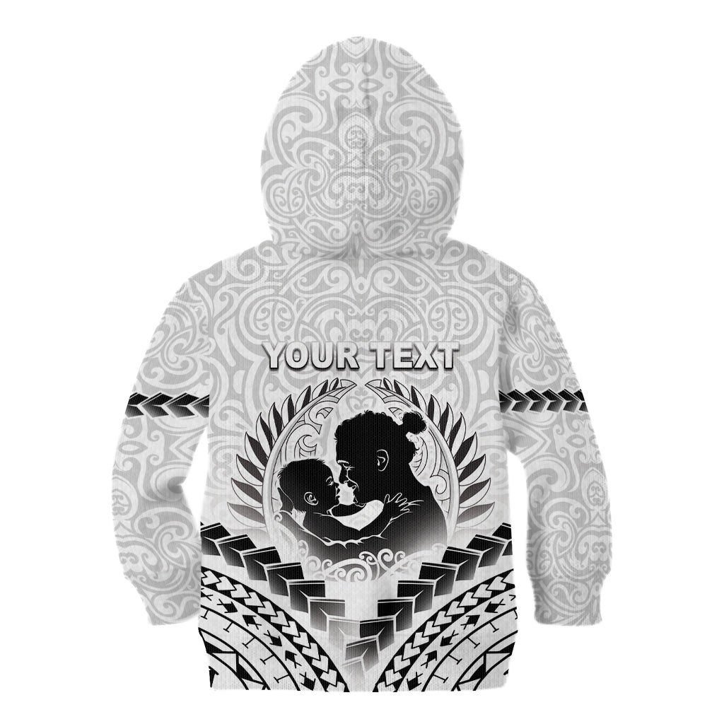 Personalised New Zealand Happy Father's Day Kid Hoodie Aroha Ahau Ki A Koe Papa Polynesian Tribal LT05 - Polynesian Pride