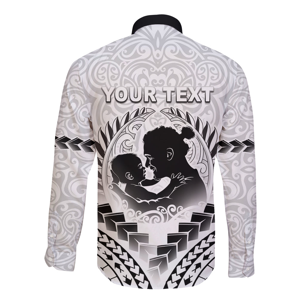 Personalised New Zealand Happy Father's Day Long Sleeve Button Shirt Aroha Ahau Ki A Koe Papa Polynesian Tribal LT05 - Polynesian Pride