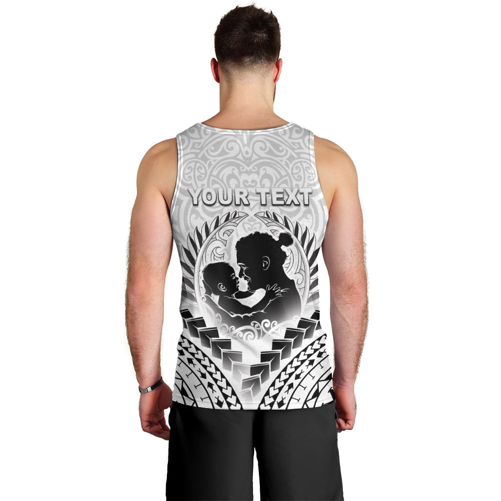 Personalised New Zealand Happy Father's Day Men Tank Top Aroha Ahau Ki A Koe Papa Polynesian Tribal LT05 - Polynesian Pride