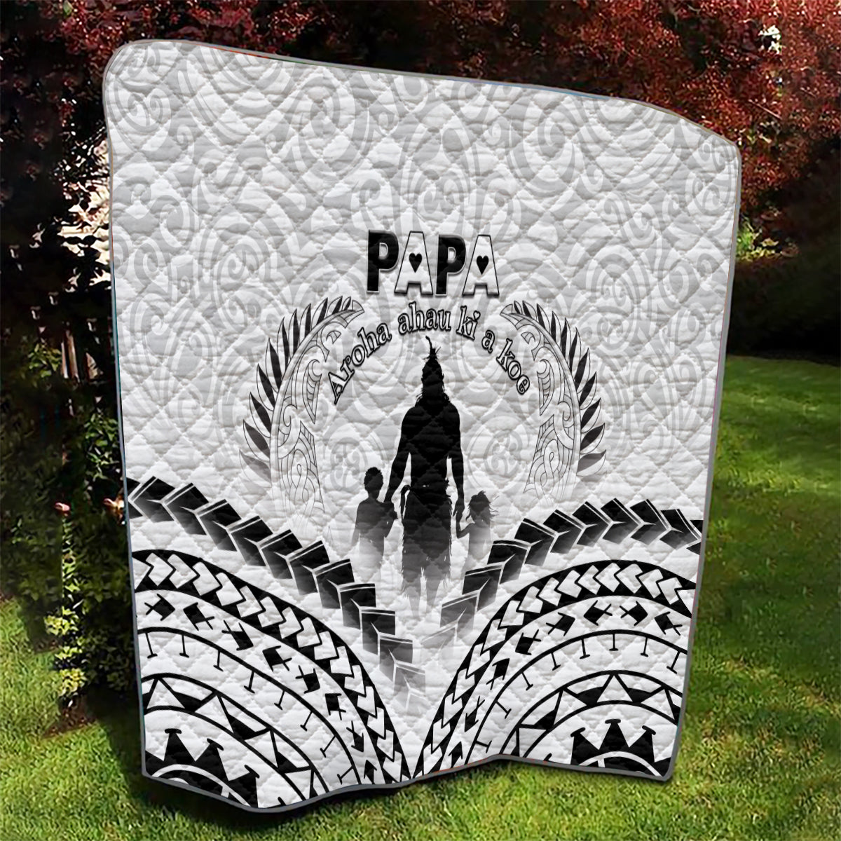New Zealand Happy Father's Day Quilt Aroha Ahau Ki A Koe Papa Polynesian Tribal LT05 - Polynesian Pride