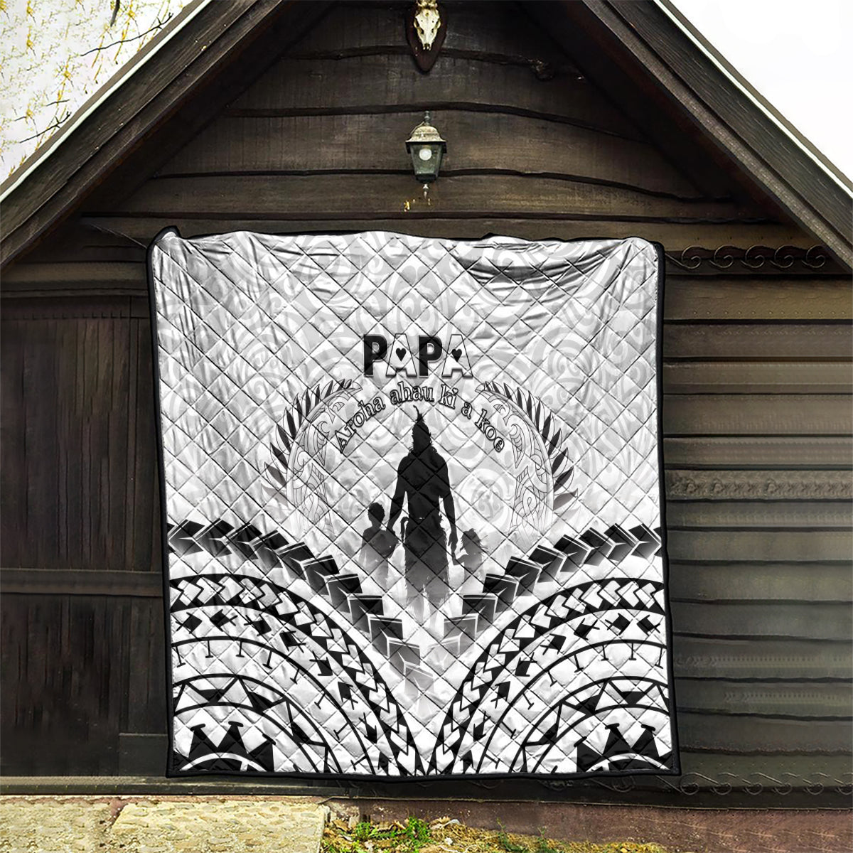 New Zealand Happy Father's Day Quilt Aroha Ahau Ki A Koe Papa Polynesian Tribal LT05 - Polynesian Pride