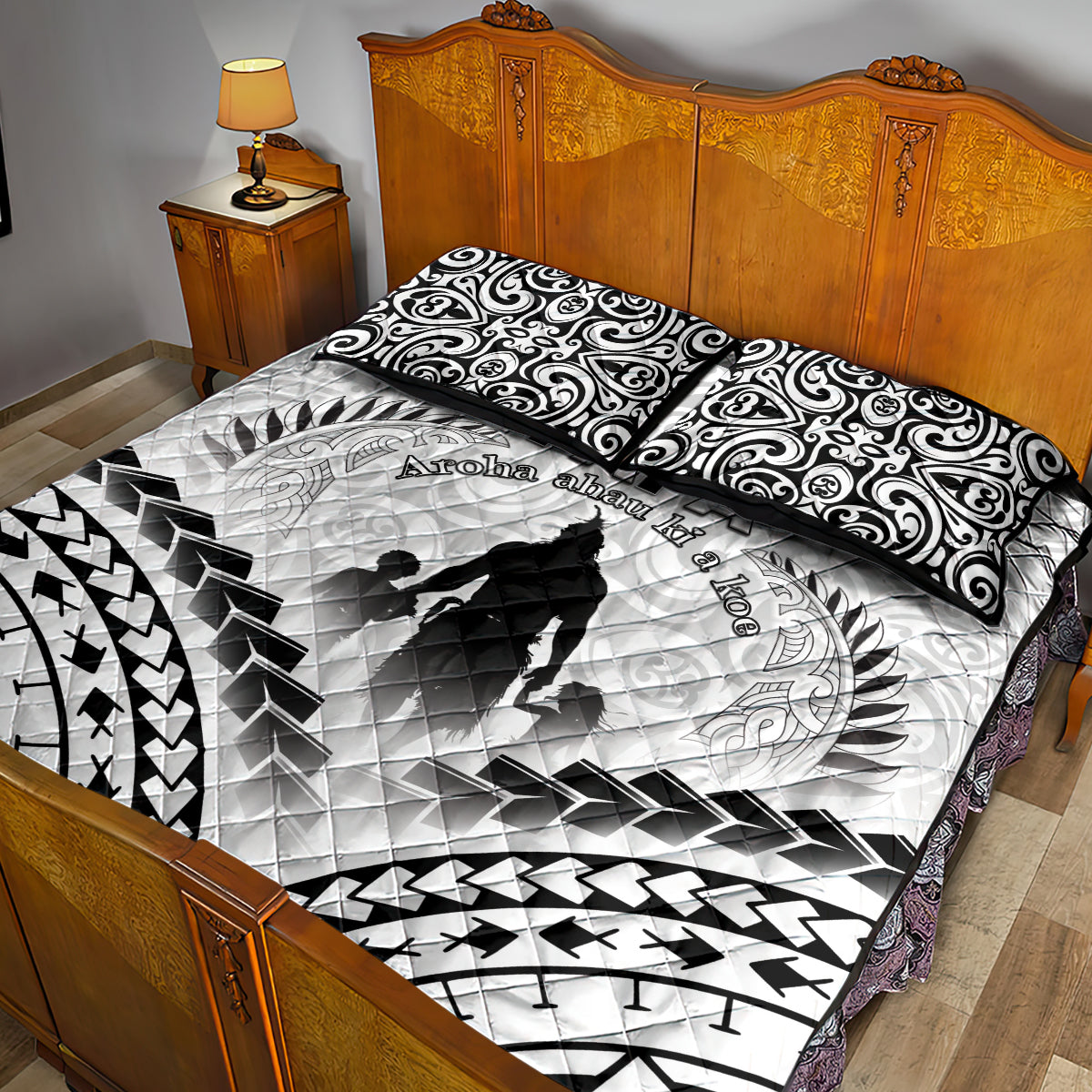 New Zealand Happy Father's Day Quilt Bed Set Aroha Ahau Ki A Koe Papa Polynesian Tribal LT05 - Polynesian Pride
