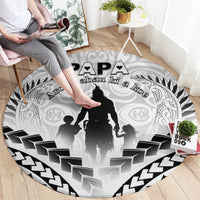 New Zealand Happy Father's Day Round Carpet Aroha Ahau Ki A Koe Papa Polynesian Tribal LT05 - Polynesian Pride