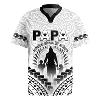 Personalised New Zealand Happy Father's Day Rugby Jersey Aroha Ahau Ki A Koe Papa Polynesian Tribal LT05 White - Polynesian Pride