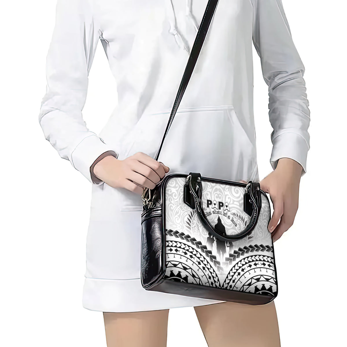 New Zealand Happy Father's Day Shoulder Handbag Aroha Ahau Ki A Koe Papa Polynesian Tribal LT05 - Polynesian Pride
