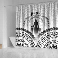 New Zealand Happy Father's Day Shower Curtain Aroha Ahau Ki A Koe Papa Polynesian Tribal LT05 - Polynesian Pride