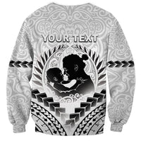 Personalised New Zealand Happy Father's Day Sweatshirt Aroha Ahau Ki A Koe Papa Polynesian Tribal LT05 - Polynesian Pride
