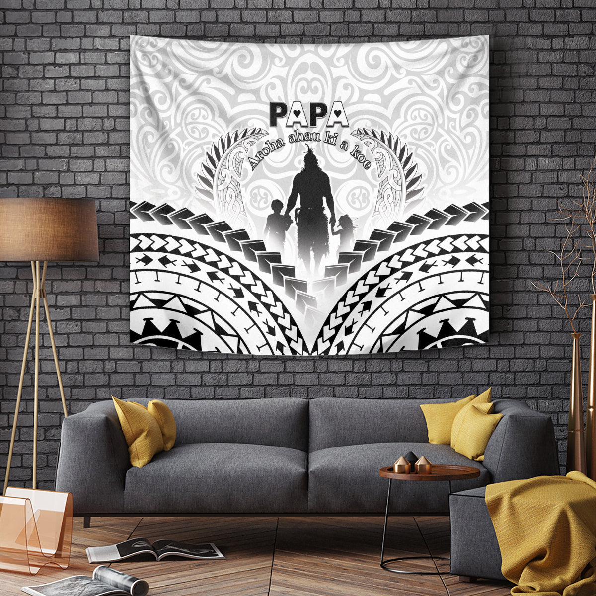 New Zealand Happy Father's Day Tapestry Aroha Ahau Ki A Koe Papa Polynesian Tribal LT05 - Polynesian Pride