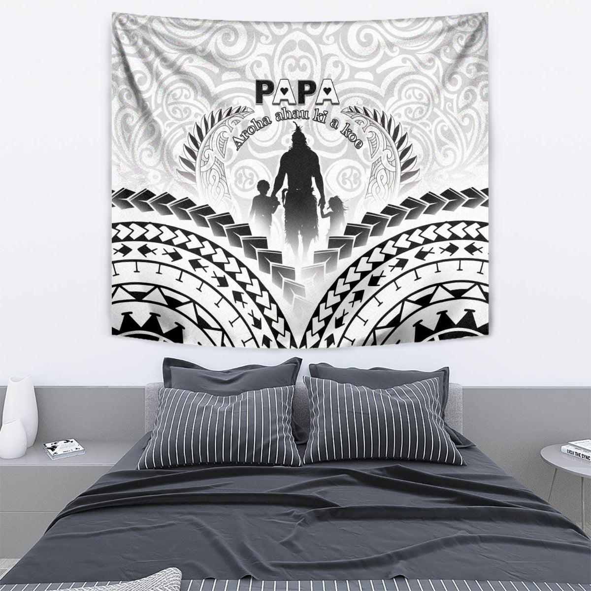 New Zealand Happy Father's Day Tapestry Aroha Ahau Ki A Koe Papa Polynesian Tribal LT05 - Polynesian Pride