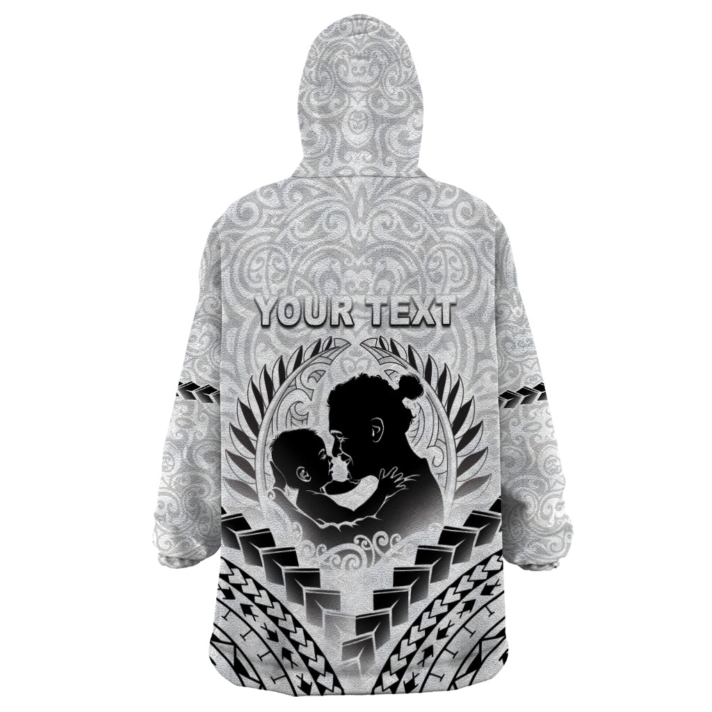 Personalised New Zealand Happy Father's Day Wearable Blanket Hoodie Aroha Ahau Ki A Koe Papa Polynesian Tribal LT05 - Polynesian Pride