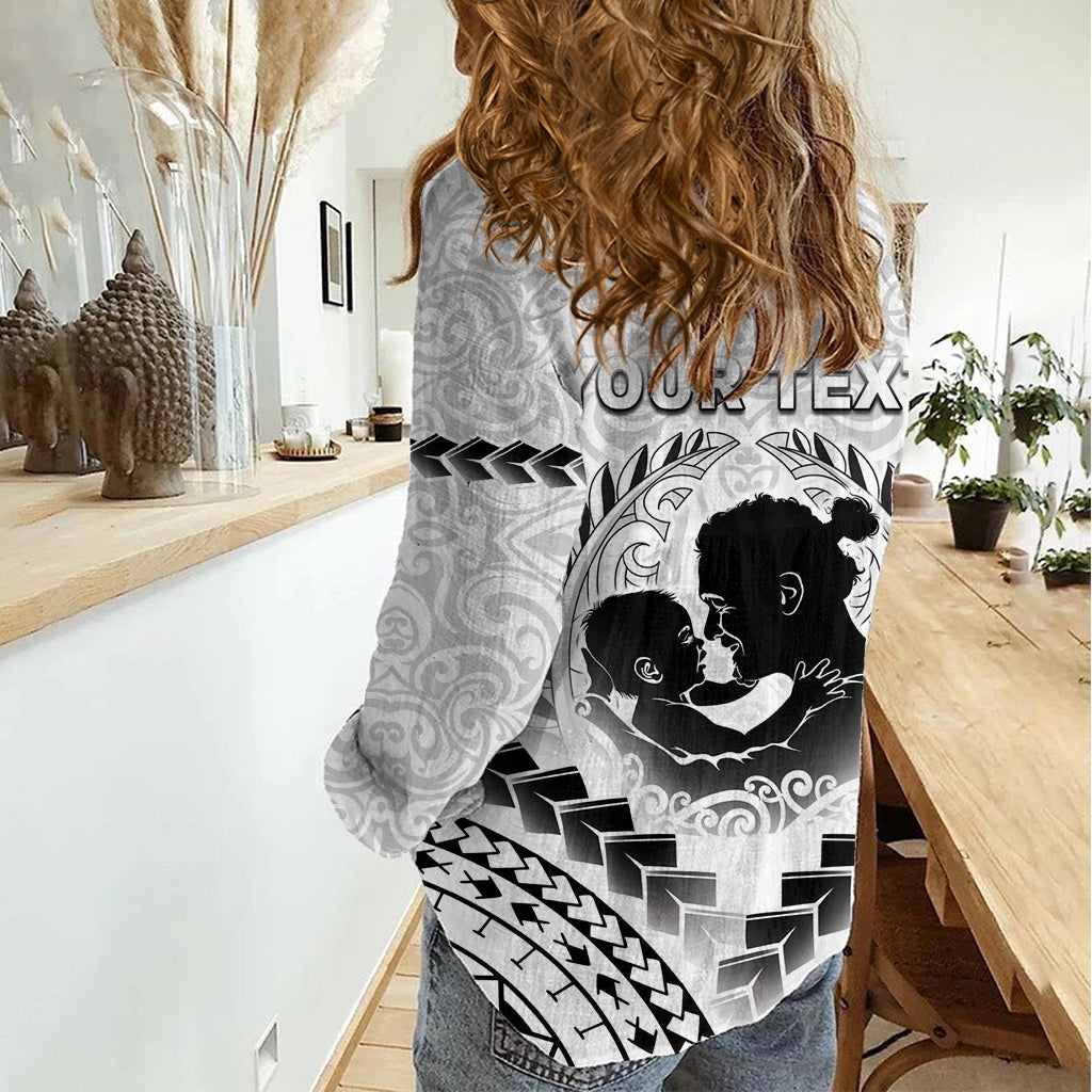 Personalised New Zealand Happy Father's Day Women Casual Shirt Aroha Ahau Ki A Koe Papa Polynesian Tribal LT05 - Polynesian Pride