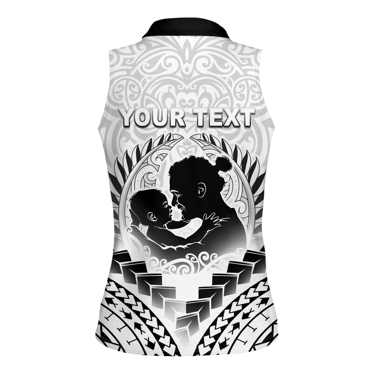 Personalised New Zealand Happy Father's Day Women Sleeveless Polo Shirt Aroha Ahau Ki A Koe Papa Polynesian Tribal LT05 - Polynesian Pride