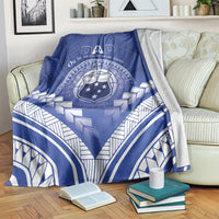 Samoa Happy Father's Day Blanket Ou Te Alofa Ia Te Oe Tama Dad Polynesian Tribal LT05 Blue - Polynesian Pride