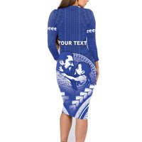 Personalised Samoa Happy Father's Day Family Matching Long Sleeve Bodycon Dress and Hawaiian Shirt Ou Te Alofa Ia Te Oe Tama Dad Polynesian Tribal LT05 - Polynesian Pride
