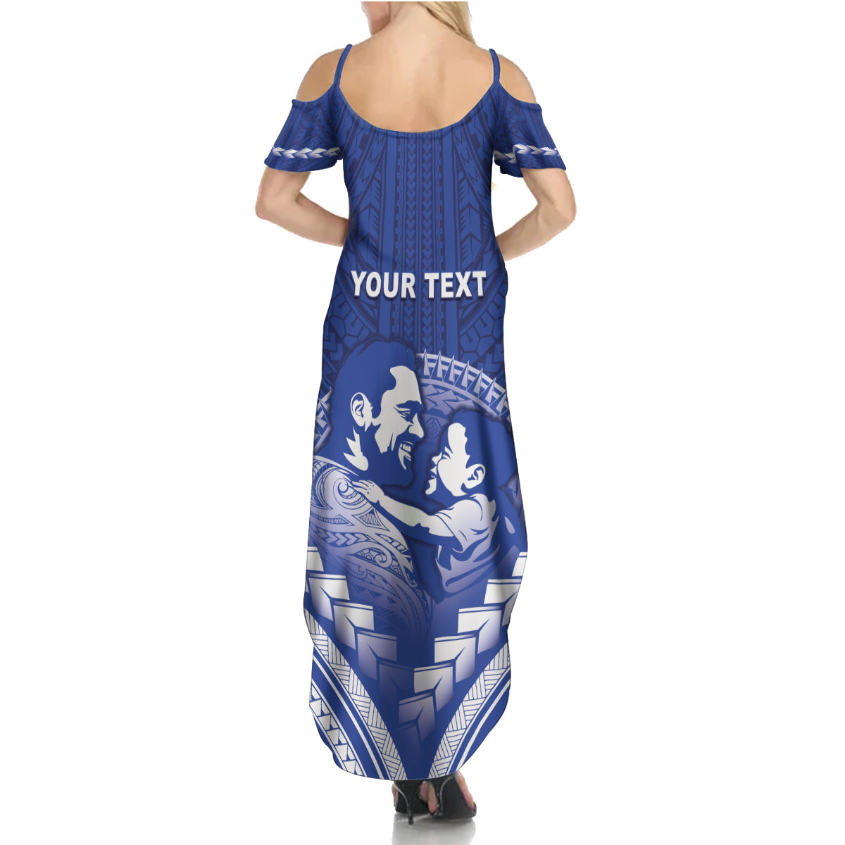 Personalised Samoa Happy Father's Day Family Matching Summer Maxi Dress and Hawaiian Shirt Ou Te Alofa Ia Te Oe Tama Dad Polynesian Tribal LT05 - Polynesian Pride