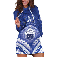 Personalised Samoa Happy Father's Day Hoodie Dress Ou Te Alofa Ia Te Oe Tama Dad Polynesian Tribal LT05 Blue - Polynesian Pride
