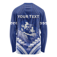 Personalised Samoa Happy Father's Day Long Sleeve Shirt Ou Te Alofa Ia Te Oe Tama Dad Polynesian Tribal