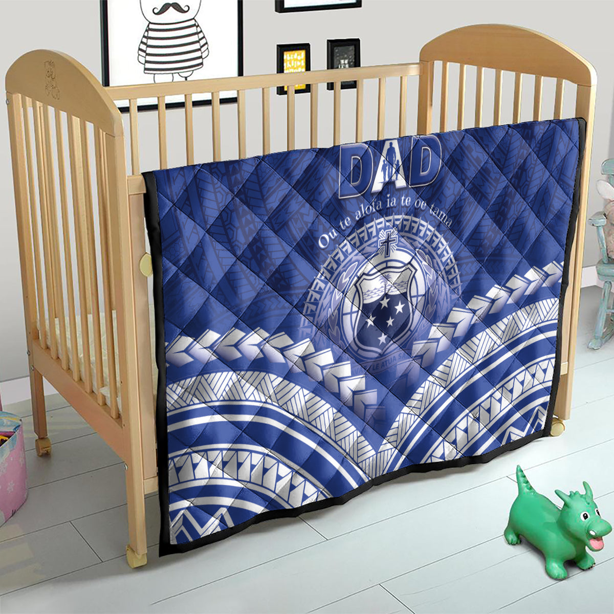 Samoa Happy Father's Day Quilt Ou Te Alofa Ia Te Oe Tama Dad Polynesian Tribal LT05 - Polynesian Pride