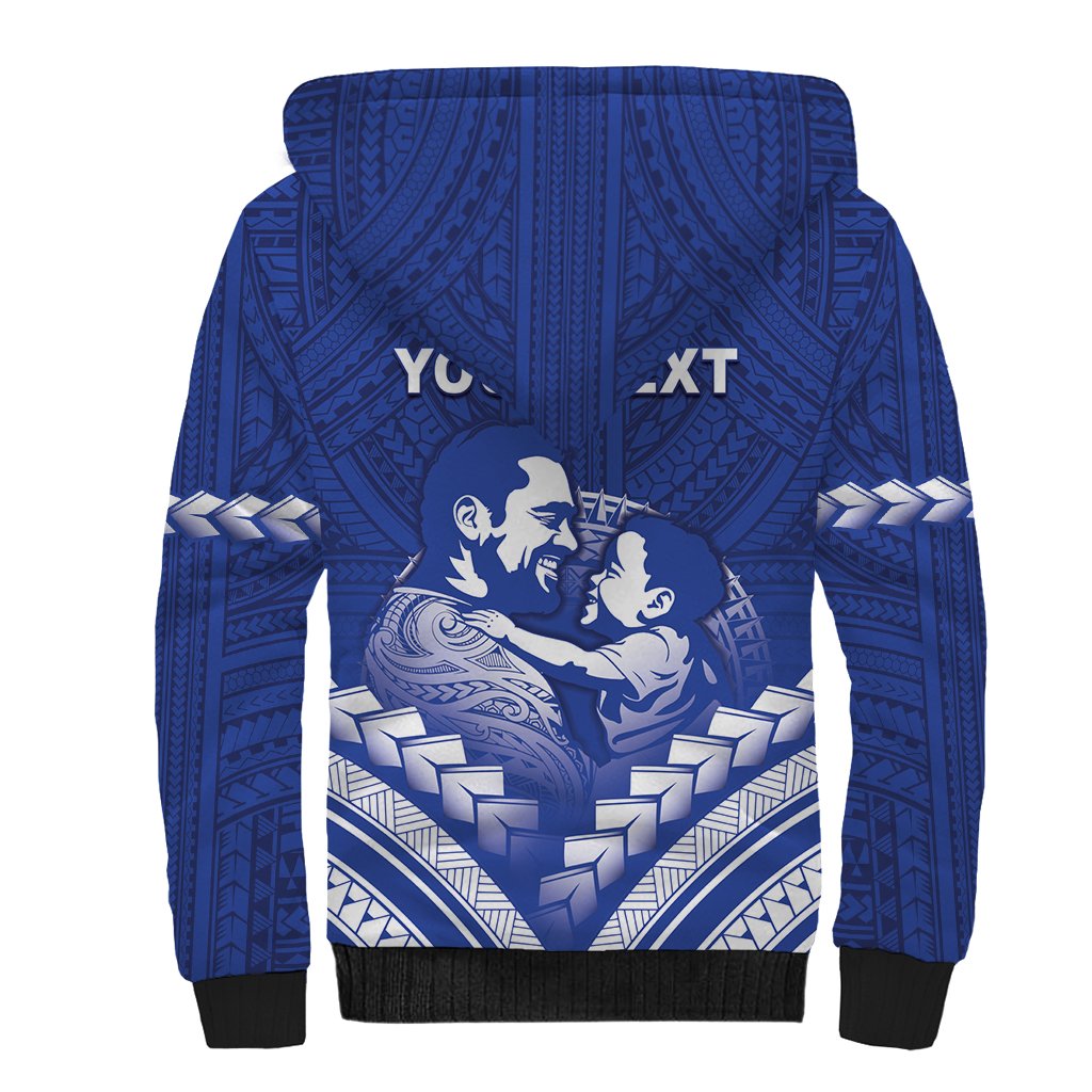 Personalised Samoa Happy Father's Day Sherpa Hoodie Ou Te Alofa Ia Te Oe Tama Dad Polynesian Tribal LT05 - Polynesian Pride