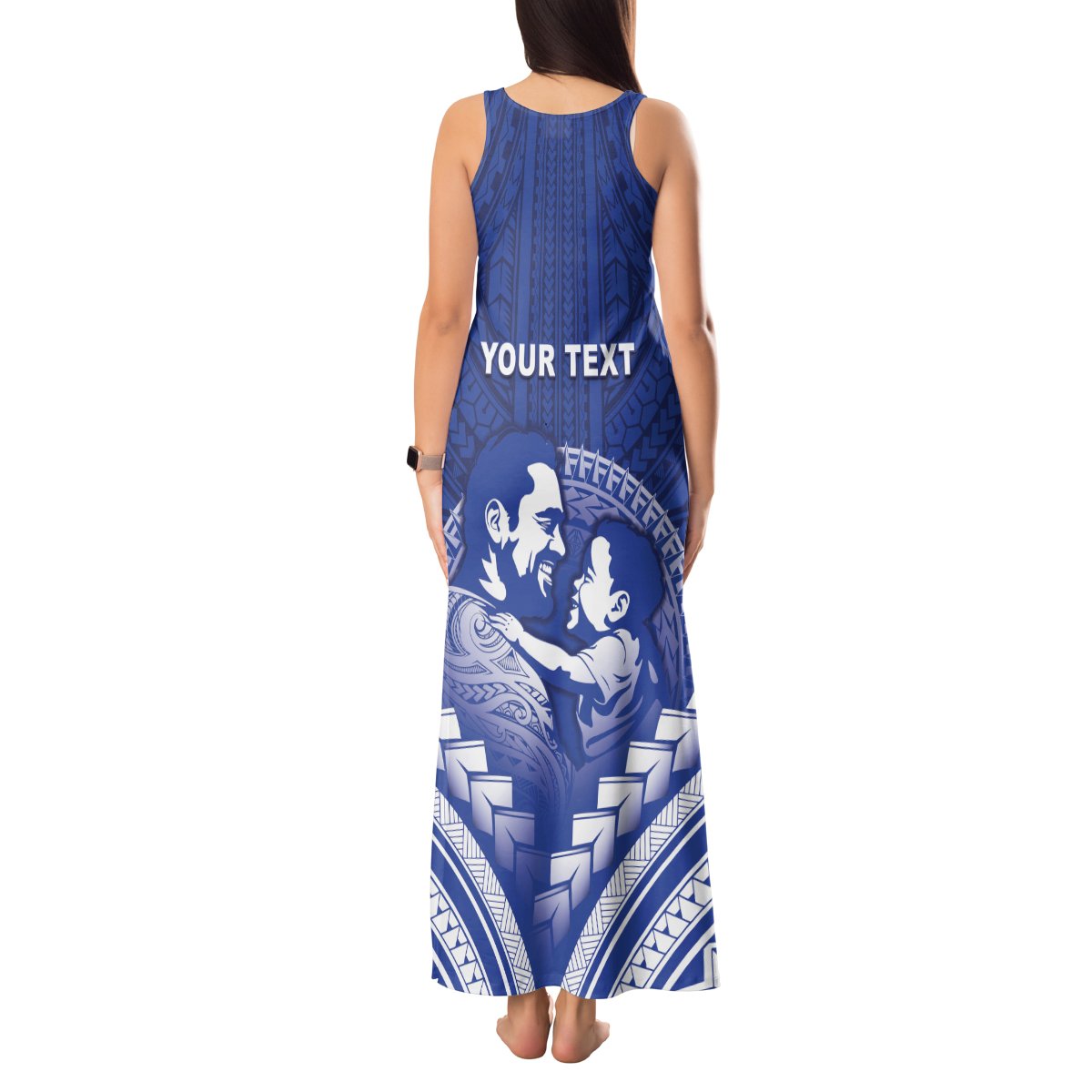 Personalised Samoa Happy Father's Day Tank Maxi Dress Ou Te Alofa Ia Te Oe Tama Dad Polynesian Tribal LT05 - Polynesian Pride