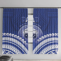 Samoa Happy Father's Day Window Curtain Ou Te Alofa Ia Te Oe Tama Dad Polynesian Tribal LT05 With Hooks Blue - Polynesian Pride
